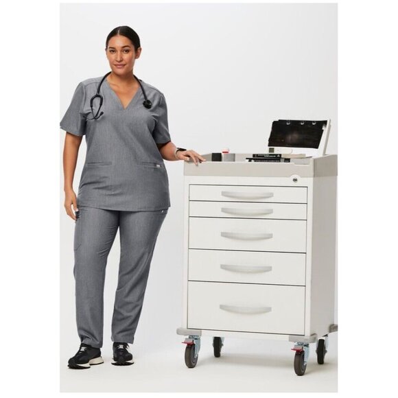 Figs Scrub Top Womens 2XL Casma Three Pocket Graphite Medical Nurse - Picture 1 of 12